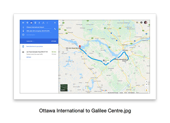 Ottawa International to Galilee Centre